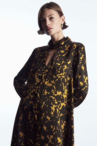 Zijden Midi-jurk - Zwart