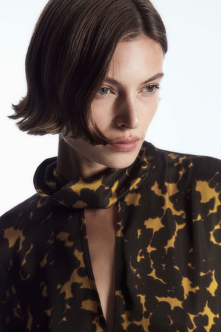 Zijden Midi-jurk - Zwart