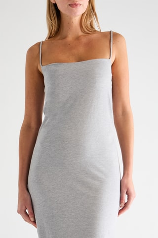 Lange Zijden Jurk - Grijs
