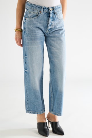 Biologisch Katoenen Jeans Hoge Taille - Lichtblauw