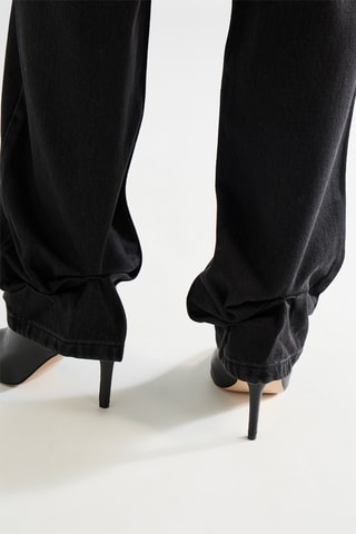 Biologisch Katoenen Jeans Hoge Taille - Zwart