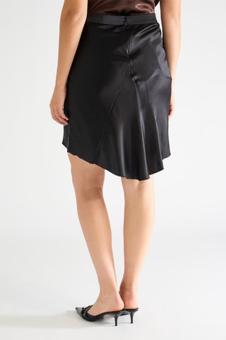 Asymmetrisch Zijden Rok Hoge Taille - Zwart