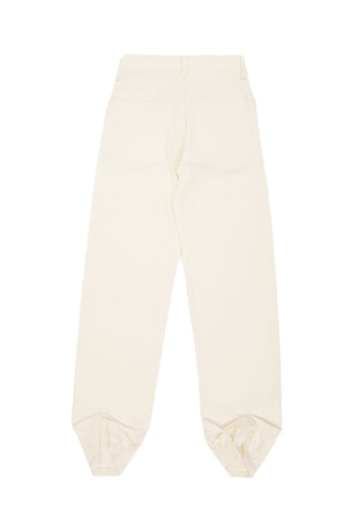 Biologisch Katoenen Jeans Hoge Taille - Wit