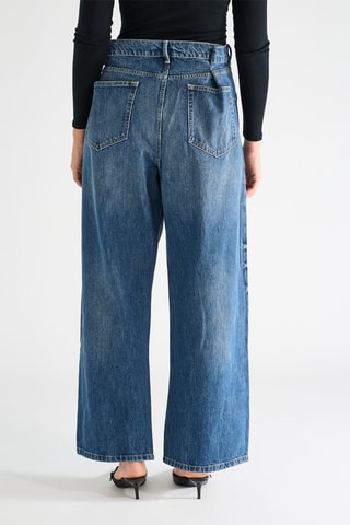 Biologisch Katoenen Jeans Hoge Taille - Donkerblauw