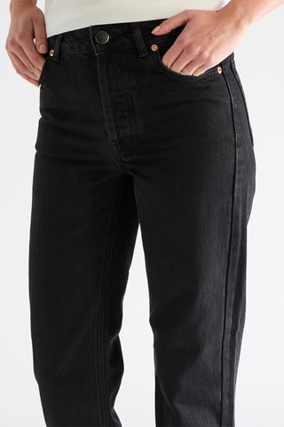 Biologisch Katoenen Jeans Hoge Taille - Zwart