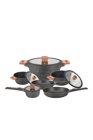 Batterie de cuisine revêtement Greblon® C3 et manches amovibles - 12 pièces