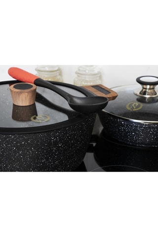 Batterie de cuisine revêtement Greblon® C3 et manches amovibles - 12 pièces