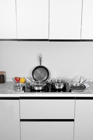 Batterie de cuisine en acier inoxydable - 9 pièces