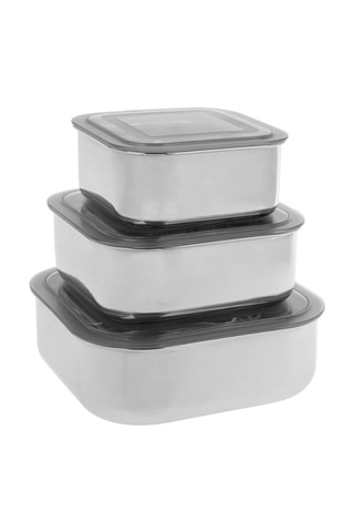 3 boites de conservation en acier inoxydable - 600 / 900 / 1500 ml