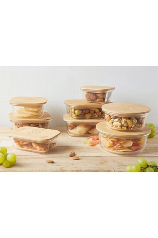 Boîte de conservation en verre borosilicate, bambou et silicone Bonjour-Bonjour Planete - 37 cl