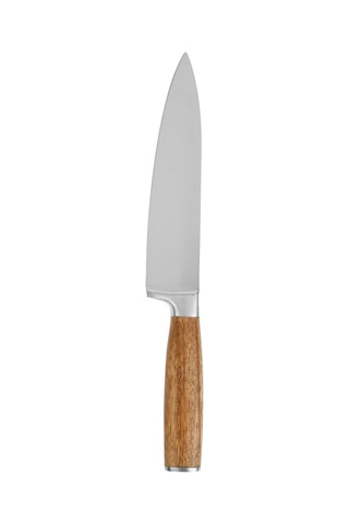 Couteau chef en acier inoxydable et acacia - 33,5 cm
