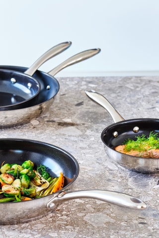 Wok en acier inoxydable Classic - 28 cm