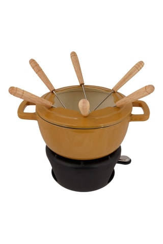 Service à fondue en fonte émaillée Billiet - 26 x 19 x 19 cm