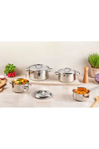 Batterie de cuisine en acier inoxydable - 7 pièces