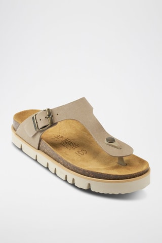 Nubuck Slippers Blanca - Taupe