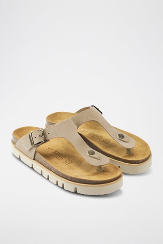 Nubuck Slippers Blanca - Taupe