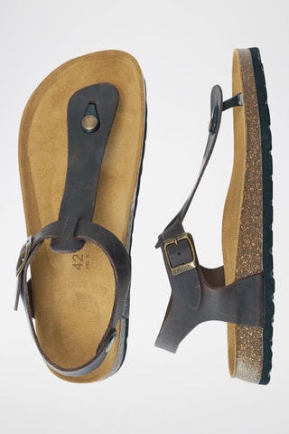 Leren Sandalen Leon - Donkerbruin