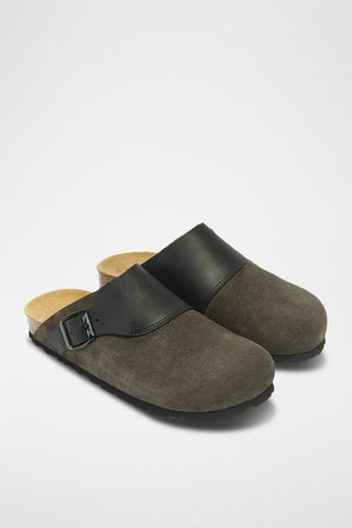 Leren Clogs Dia - Grijs