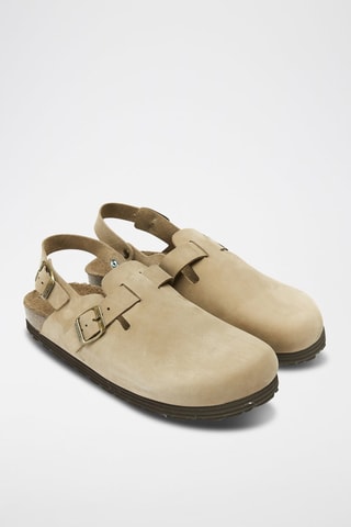 Leren Clogs Oscar - Taupe