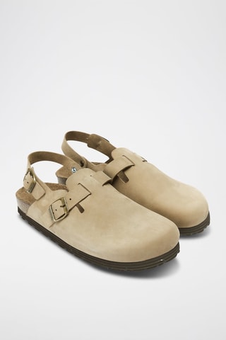 Leren Clogs Oscar - Taupe
