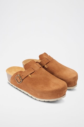 Leren Platform Clogs Noe - Lichtbruin