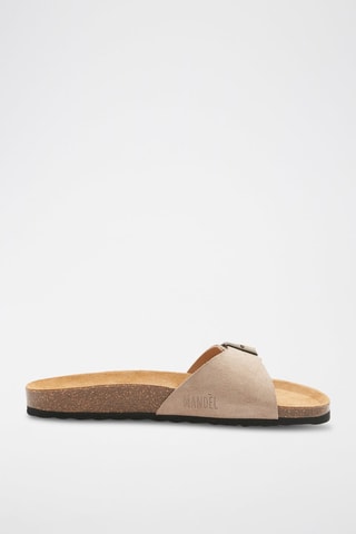 Leren Muiltjes Agata - Taupe