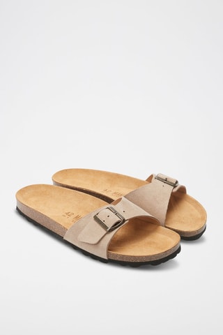 Leren Muiltjes Agata - Taupe