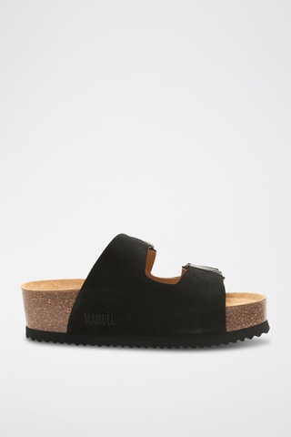 Platform Nubuck Muiltjes Zoe - Zwart