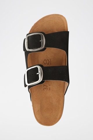 Platform Nubuck Muiltjes Zoe - Zwart