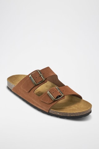 Mules en nubuck Alberto - Marron