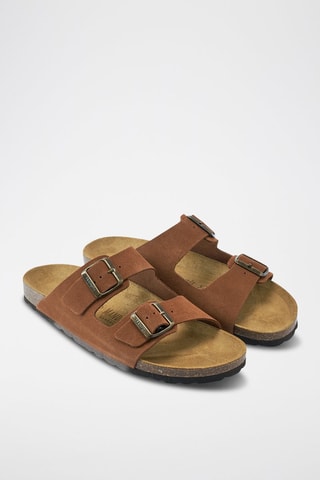 Mules en nubuck Alberto - Marron