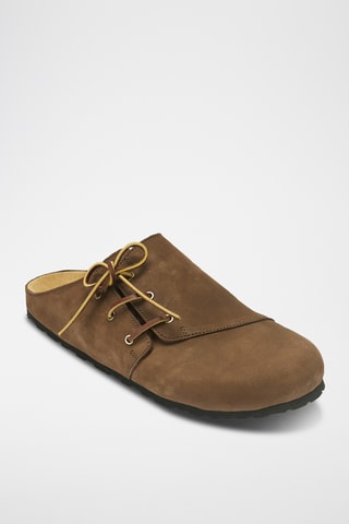Sabots en nubuck Ester - Marron foncé