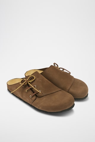 Sabots en nubuck Ester - Marron foncé