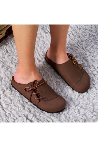 Sabots en nubuck Ester - Marron foncé