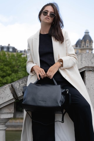 Leren Shopper Emerald - Zwart