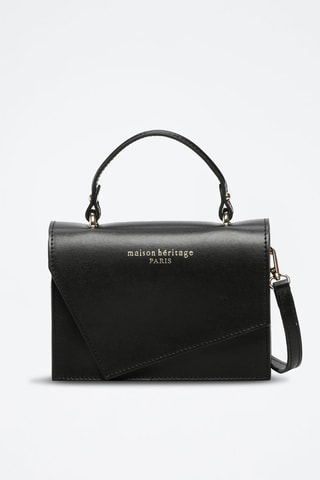 Leren Schoudertas Diamant - Zwart