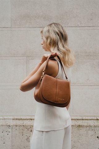 Leren Trendy Handtas Lirio - - Camel