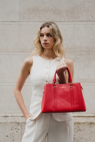 Sac à main en cuir Sauce - Rouge