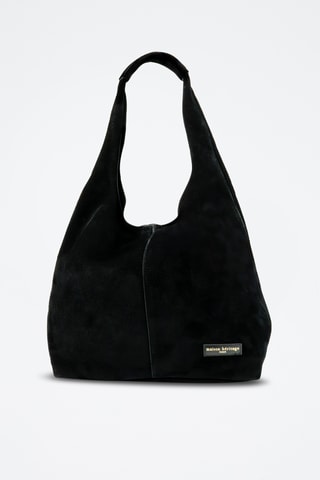 Nubuck Shopper en Clutch Vif - Zwart