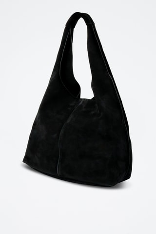 Nubuck Shopper en Clutch Vif - Zwart
