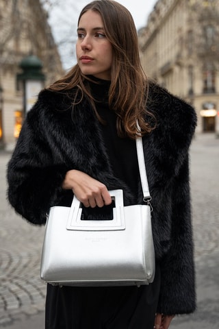 Leren Handtas Jini - Zilverkleurig