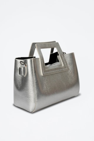 Leren Handtas Jini - Zilverkleurig