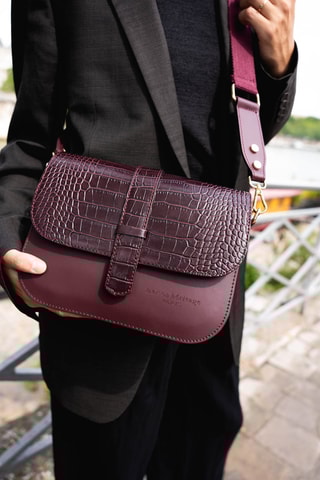 Leren Schoudertas Monica - Bordeauxrood