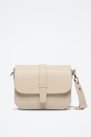 Leren Schoudertas Monica - Beige en goudkleurig