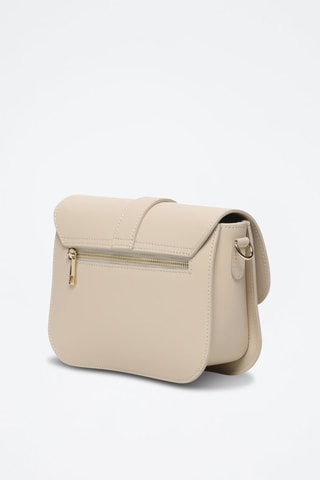 Leren Schoudertas Monica - Beige en goudkleurig