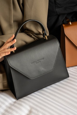 Leren Handtas Blu - Zwart