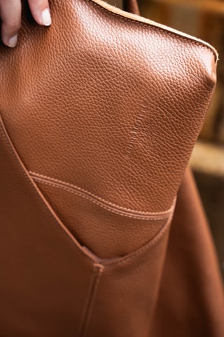 Leren Shopper Perle - Camel