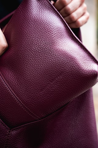 Leren Shopper Perle - Bordeauxrood