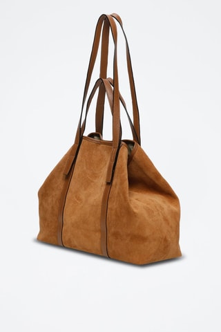 Leren Shopper Malta Suede - Camel