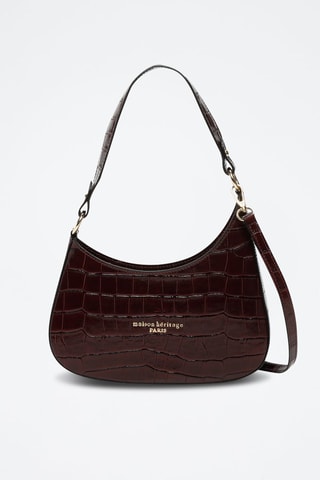 Leren Handtas Aline Croco - Bordeauxrood